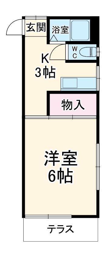 ムサシノコーポ(1K/1階)の間取り写真