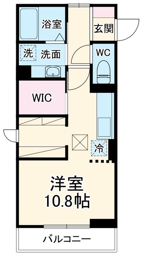 ヴィラクレストⅥ(ワンルーム/2階)の間取り写真