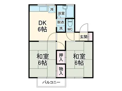 ドミールバン(2DK/2階)の間取り写真