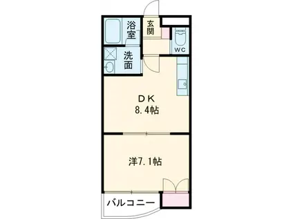 クオリティマンション下小鳥(1DK/1階)の間取り写真