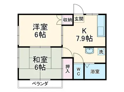 ニッセキアパートメントⅤ(2DK/2階)の間取り写真