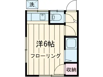 ハイムYU(ワンルーム/2階)の間取り写真