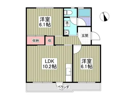 サンシャイン新真鍋(2LDK/1階)の間取り写真