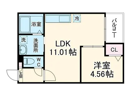 JACK HARISAKIⅠ(1LDK/1階)の間取り写真