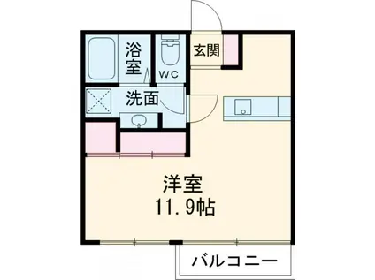 マカロン(ワンルーム/2階)の間取り写真