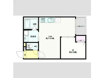 JACK HARISAKIⅠ(1LDK/2階)の間取り写真