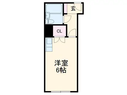 第6セントラルハイツ沼津(ワンルーム/1階)の間取り写真