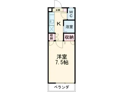 グラシア上大島(1K/2階)の間取り写真