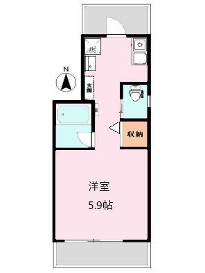 TSレジデンス北綾瀬(ワンルーム/2階)の間取り写真