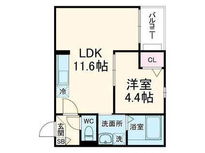 JACK MATSUNOKI Ⅰ(1LDK/2階)の間取り写真