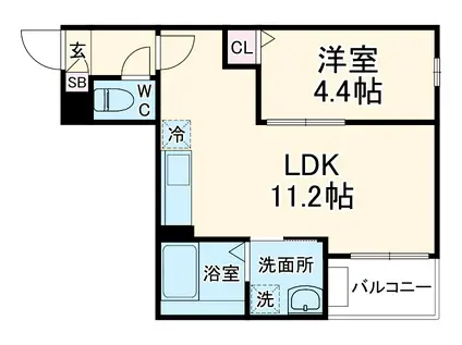 JACK MATSUNOKI Ⅰ(1LDK/3階)の間取り写真