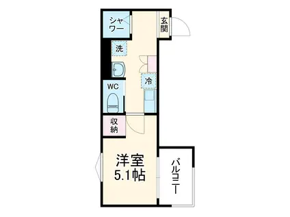 MELDIA南浦和Ⅳ(1K/2階)の間取り写真
