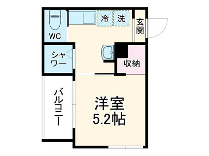 MELDIA南浦和Ⅳ(1K/3階)の間取り写真