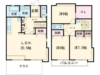 テラスカサブランカ(3LDK)の間取り写真