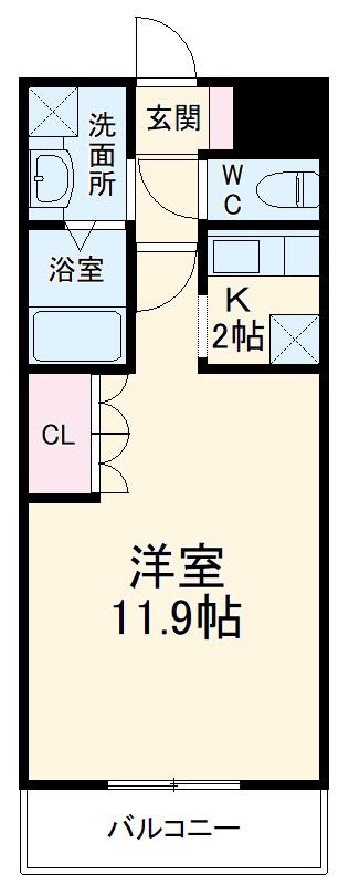 サニーインプレス(1K/1階)の間取り写真