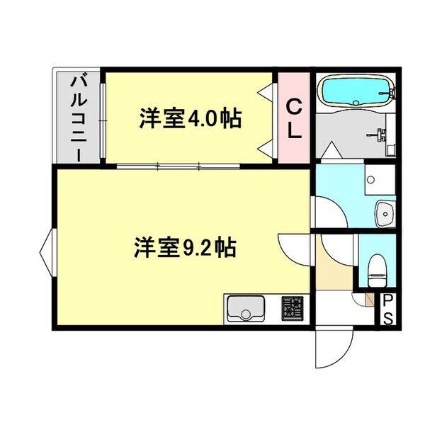 LECOCON津島 Ⅳ(1LDK/1階)の間取り写真