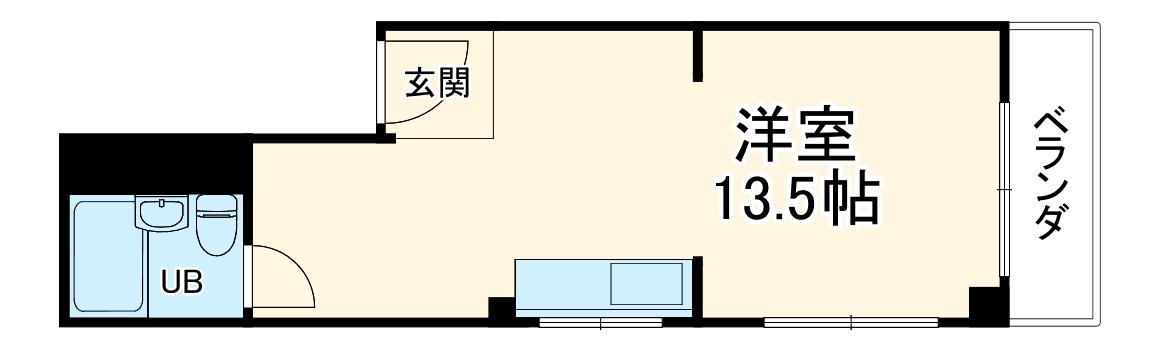 山田マンション(ワンルーム/5階)の間取り写真