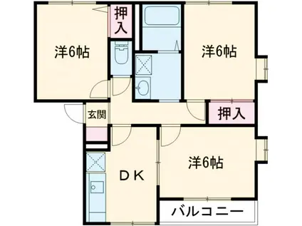 グランドール連取 (3DK/1階)の間取り写真