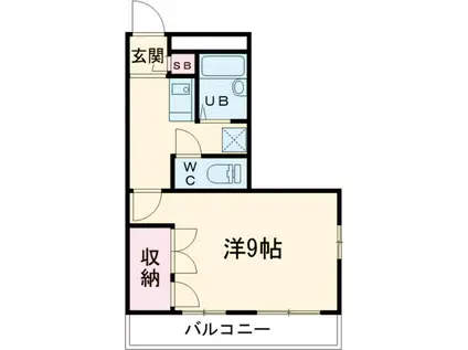 エクセルハイムB棟(1K/1階)の間取り写真