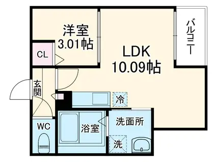 JACK SHUKUCHIⅡ(1LDK/3階)の間取り写真