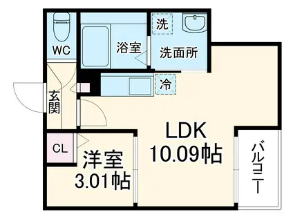 JACK SHUKUCHIⅠ(1LDK/2階)の間取り写真