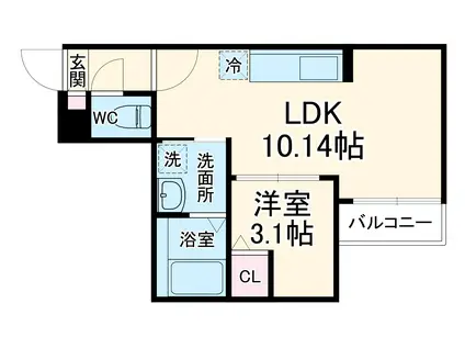 JACK SHUKUCHIⅠ(1LDK/3階)の間取り写真