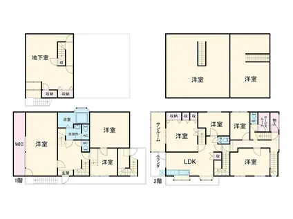 小田急電鉄小田原線 読売ランド前駅 徒歩10分 2階建 築38年(8SLDK)の間取り写真