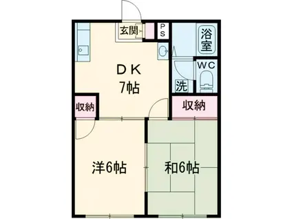 ローズハイツ(2DK/2階)の間取り写真