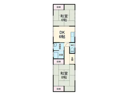 蜆塚3丁目貸家(2DK)の間取り写真
