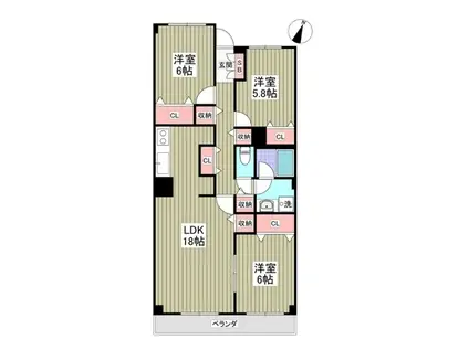 モンメール大磯(3LDK/2階)の間取り写真