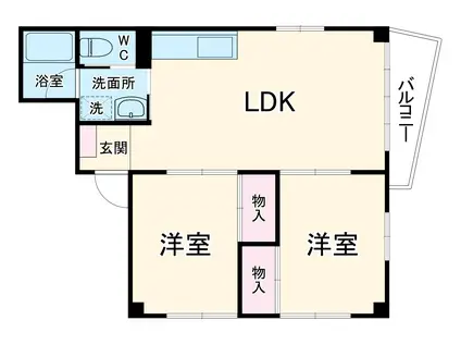 ハイツショウエイ(2LDK/2階)の間取り写真