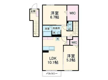 セレーネTM(2LDK/2階)の間取り写真