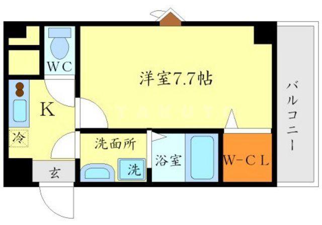 アムール今宮(1K/2階)の間取り写真