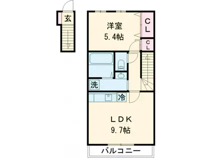 グリンゲイブルスの家(1LDK/2階)の間取り写真