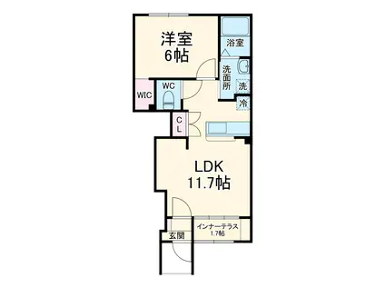 サニーコートマルエⅡ(1LDK/1階)の間取り写真
