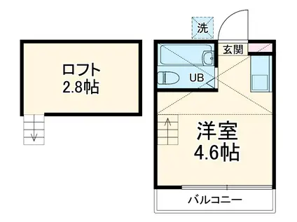 アレックス聖(ワンルーム/1階)の間取り写真