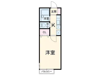 ガーデンハイツ森本Ⅱ(1K/1階)の間取り写真