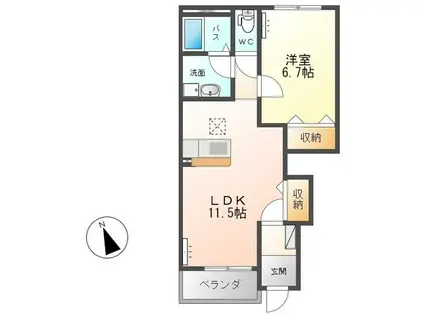 PENSION RICHESSEⅡ(1LDK/1階)の間取り写真