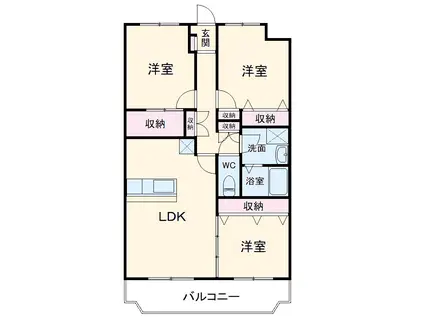 グリーンハイムⅡ(3LDK/3階)の間取り写真