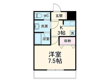 後関マンションⅠ(1K/3階)の間取り写真