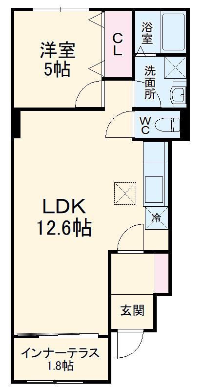 エクセレントY・K・Ⅱ(1LDK/1階)の間取り写真