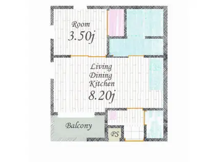 CHERIM 本陣十王町 サウス(1LDK/3階)の間取り写真