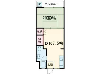 有弘マンション(1DK/1階)の間取り写真
