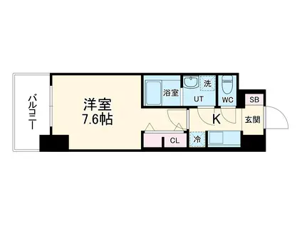 S-RESIDENCE桜本町AWESOME(1K/11階)の間取り写真