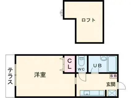 スワローパレスⅡ(1K/1階)の間取り写真