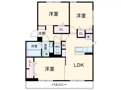 メルヴェイユおおたかの森Ⅱ(3LDK/2階)の間取り写真