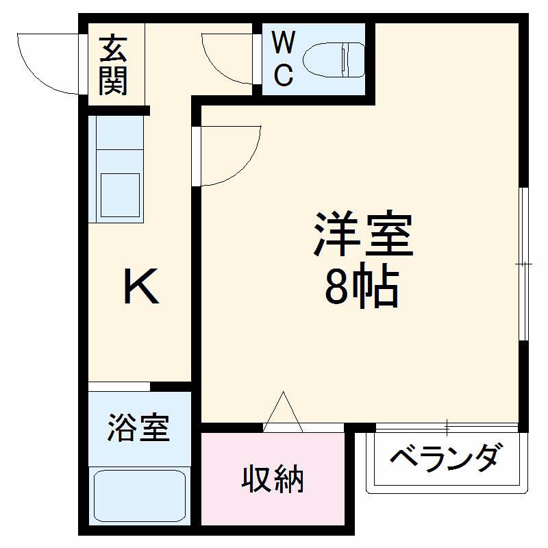 クレールコートYM(1K/1階)の間取り写真