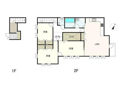 京成電鉄本線 京成大和田駅 徒歩56分 2階建 築28年(3LDK)の間取り写真