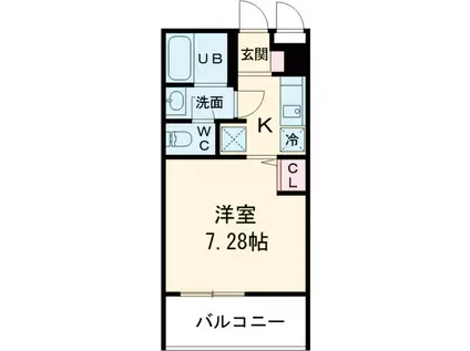 福生セイワレジデンス(1K/2階)の間取り写真