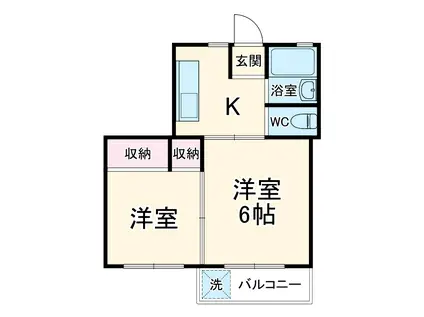 東亜ビル(2K/4階)の間取り写真